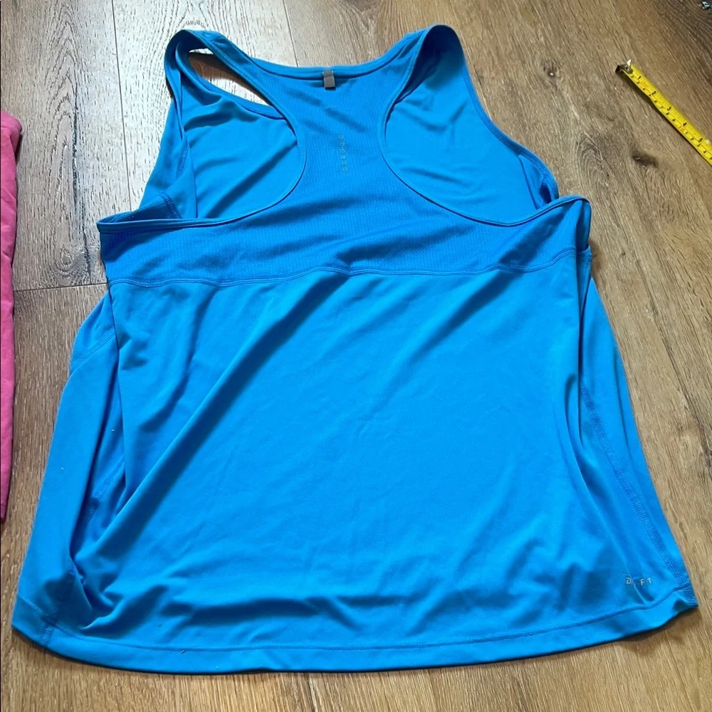 Two Nike Women's Magenta and Sky Blue Tank Tops! 1X